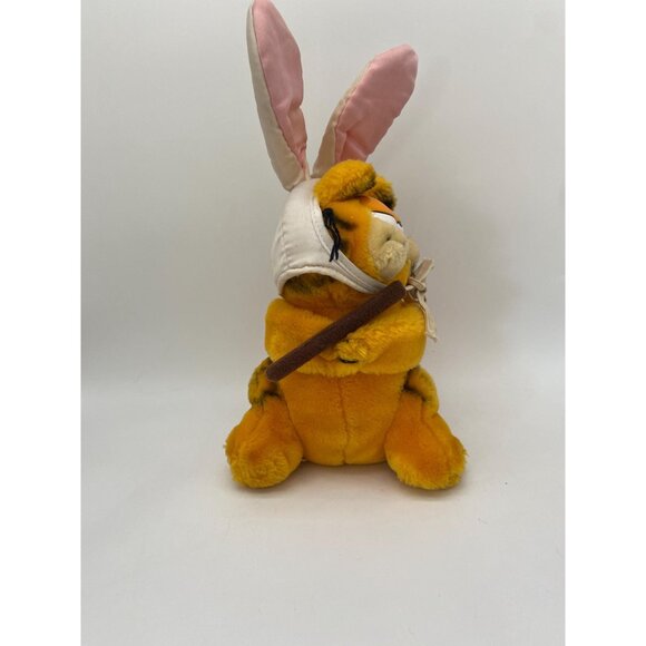 Rare 1981 Easter Bunny Garfield Plush: Vintage Cartoon Cat Collectible by Dakin - Picture 5 of 10